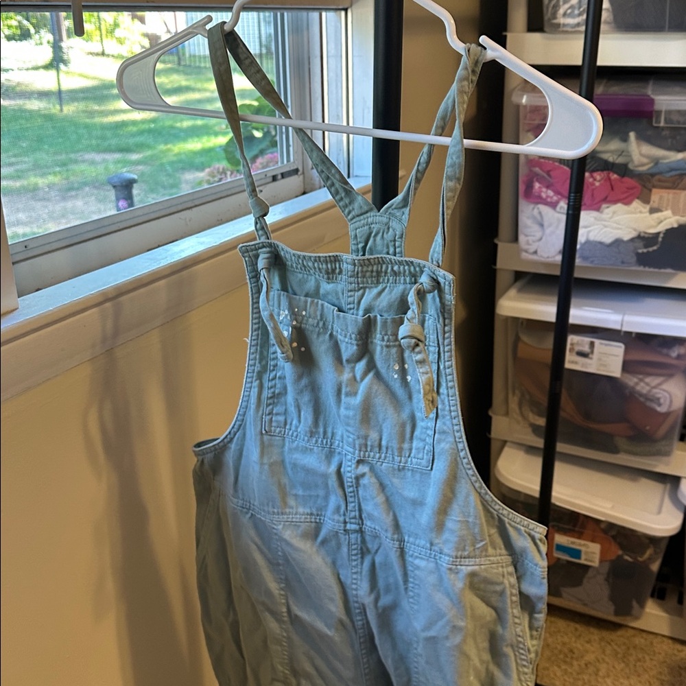 Aerie Light Blue Overalls with White Details - Picture 5 of 9